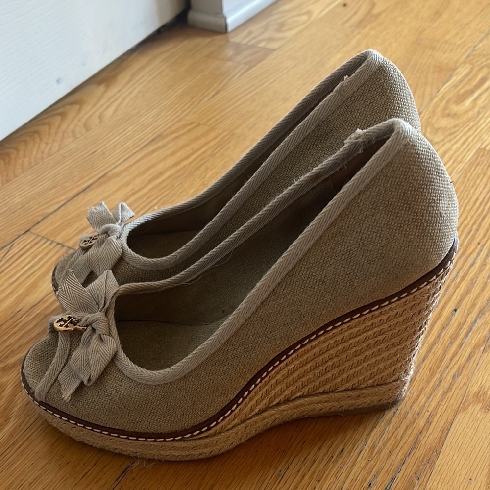 Tory Burch Canvas Wedges